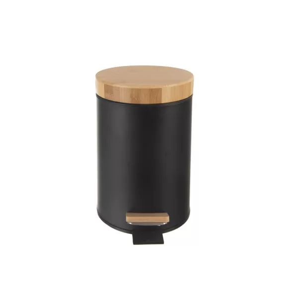 Koš odp. kov/UH s pedálem+bam.víko BLACK 3 l