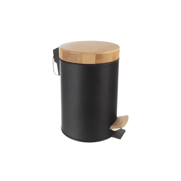 Koš odp. kov/UH s pedálem+bam.víko BLACK 3 l