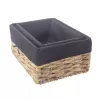 Košík vodní hyacint+textil 31x21x14,5 cm černá