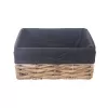 Košík vodní hyacint+textil 31x21x14,5 cm černá