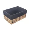 Košík vodní hyacint+textil 31x21x14,5 cm černá