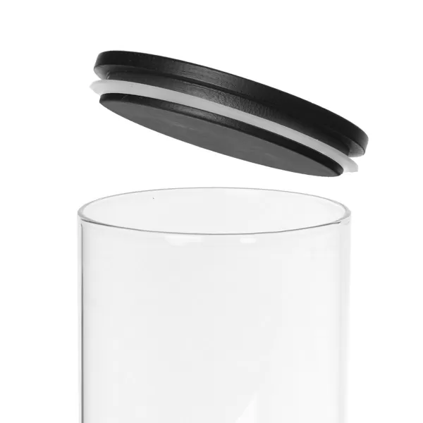 Dóza borosil. sklo/bambus 0,5 l kulatá
