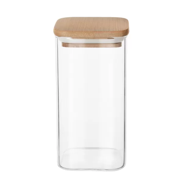 Dóza borosil. sklo/bambus 1,7 l hranatá