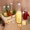 Láhev sklo/kov klip uzávěr VLOČKA 0,52 l bílá