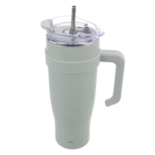 Hrnek TERMO pohár nerez/UH+brčko 1,2 l zelená