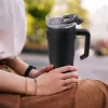 Hrnek TERMO pohár nerez/UH+brčko 1,2 l černá
