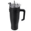 Hrnek TERMO pohár nerez/UH+brčko 1,2 l černá