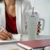 Hrnek TERMO pohár nerez/UH+brčko 1,2 l zelená