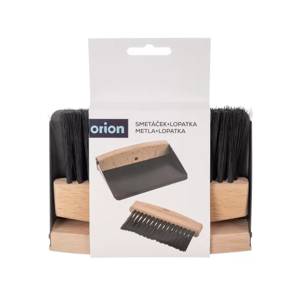Smetáček+lopatka dřevo/kov mini s magnetem BLACK