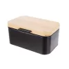Chlebovka plech/bambus 30x19,5x14,5 cm BLACK
