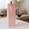 Taška papír dárková vytlač. srdíčka na víno 12x9x36 cm růžová