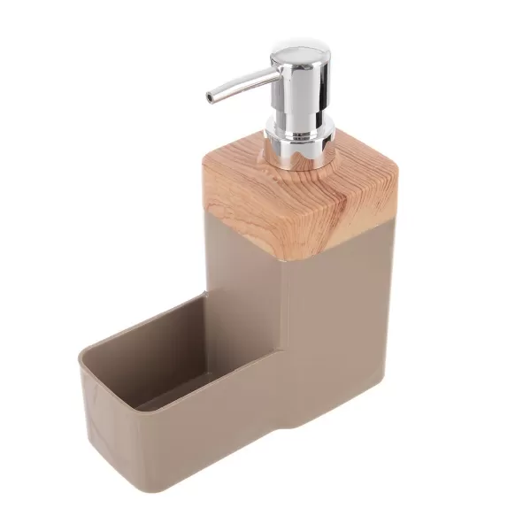 Dávkovač saponátu UH BEIGE Wooden s organizérem 0,38 l hnědá