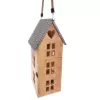 Svícen dřevo/kov MANGO domek v. 48,5 cm