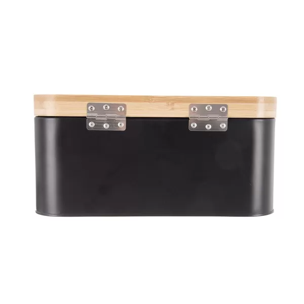 Chlebovka plech/bambus 30x19,5x14,5 cm BLACK