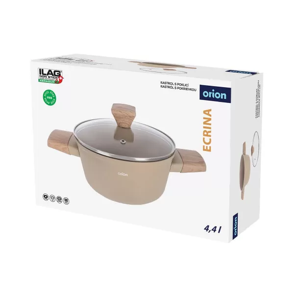 Kastrol ECRINA 4,4 l poklice sklo