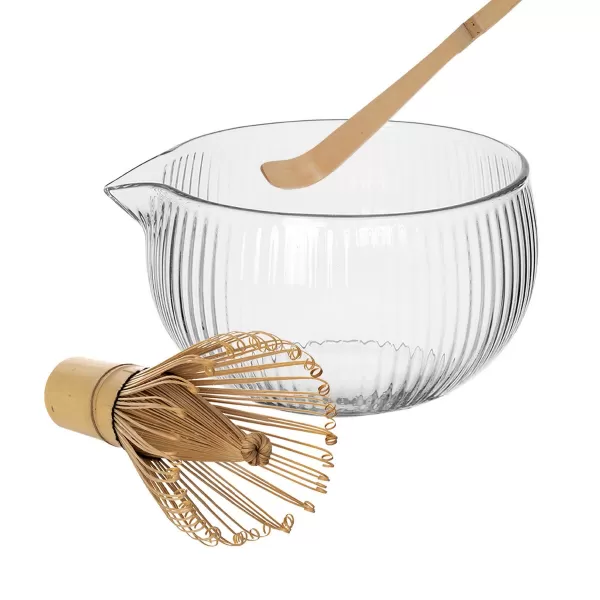 Matcha tea sklo/bambus set