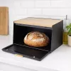 Chlebovka plech/bambus 35,5x21,5x21 cm BLACK
