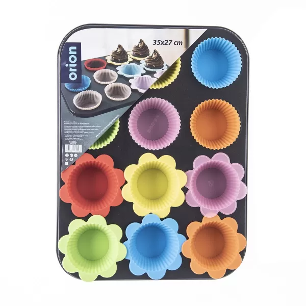 Forma kov muffiny 12+košík cuk. silikon 12 B