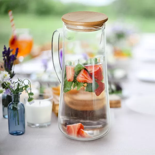 Džbán borosil. sklo+víčko bambus 1,5 l