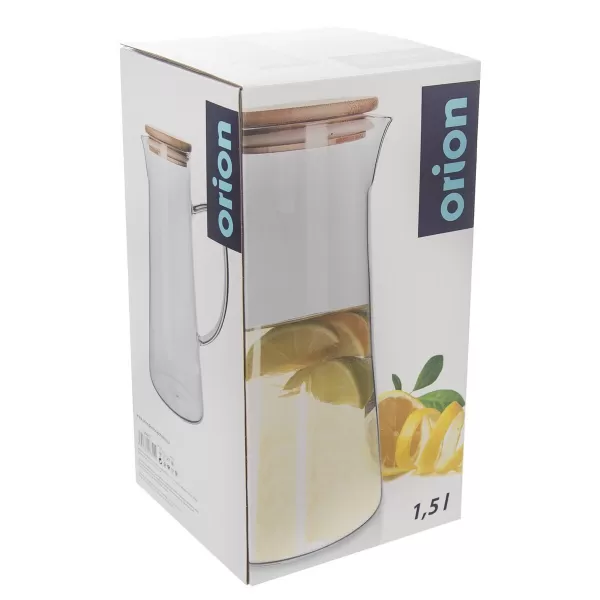 Džbán borosil. sklo+víčko bambus 1,5 l