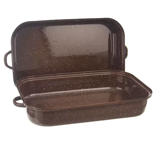 Pekáč smalt BROWN 31,5x18,5x11,5 cm víko