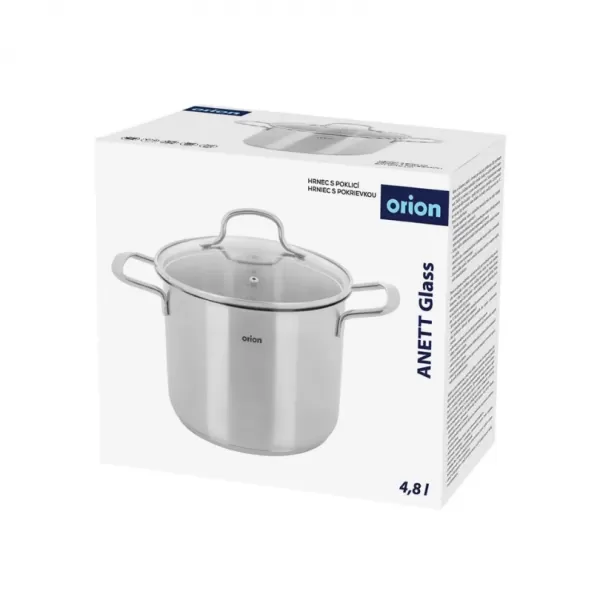 Hrnec nerez ANETT Glass 4,8 l poklice sklo