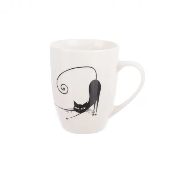 Hrnek porcelán kočka bílý/černý 370 ml